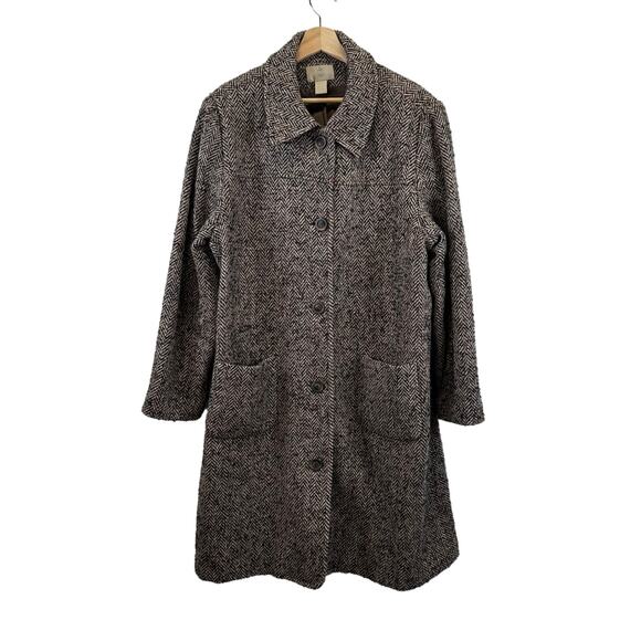 Nordstrom Jackets & Blazers - Nordstrom Womens Multicolored Long Wool Coat Size XL Earthy Trenched Overcoat